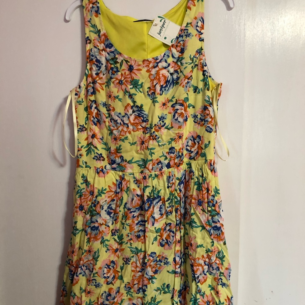 Yellow Floral A-Line dress